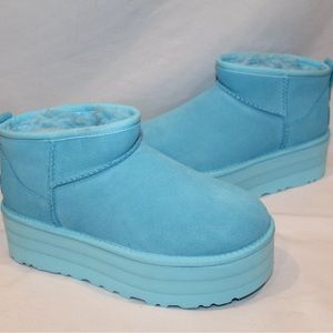 UGG Blue Ultra Mini Platform Boots